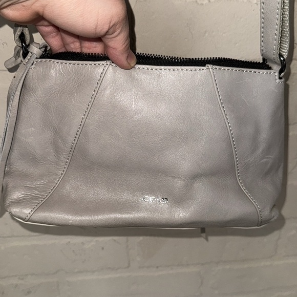 JOES purse Gray Leather Shoulder Bag crossbody NEW adjustable strap - Picture 3 of 4